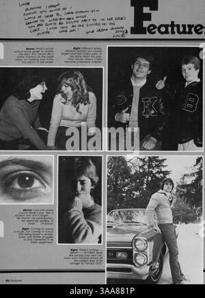 Das „Profiles“ Jahrbuch 1983 der Kennedy High School bietet eine umfassende Aufzeichnung der akademischen, sportlichen und außerschulischen Leistungen während des Schuljahres 1982-1983. Stockfoto