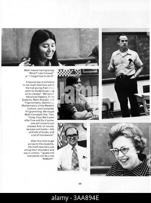 In diesem Jahrbuch der Marshall University für 1973 werden Studenten, Dozenten, Leichtathletik, Vereine und andere Veranstaltungen aus dem akademischen Jahr 1972-1973 vorgestellt und die wichtigsten Aktivitäten und Errungenschaften hervorgehoben. Stockfoto