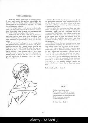 Diese Ausgabe 1963 des Tatler Jahrbuchs von Northrop Collegiate behandelt Schüler, Lehrer, Leichtathletik, Vereine und Veranstaltungen aus dem Schuljahr 1962-1963. Die Werbung wurde auf den Seiten 133-134 und 153–154 gestrichen. Stockfoto