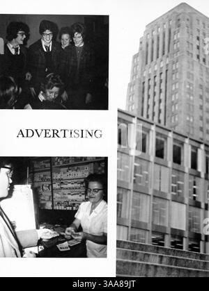 Das Northrop Collegiate Jahrbuch 1963, Tatler 63, zeigt die Schüler, Lehrer, Leichtathletik, Clubs und Veranstaltungen aus dem Schuljahr 1962-1963. Die Werbung wurde von den Seiten 133-134 und 153 bis 154 entfernt. Stockfoto