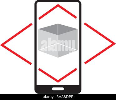 3D Virtueller Rundgang. Virtual Reality Journey. Panoramasicht. Vektorgrafik. Stock Vektor