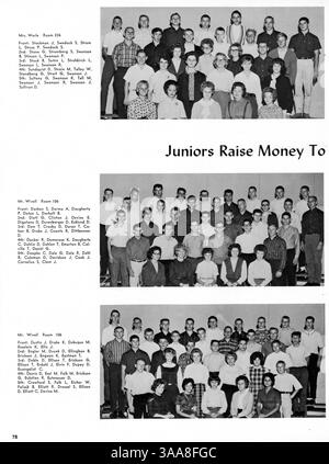 Das Robbinsdale High School Yearbook 1964, „The Robin“, dokumentiert die Leistungen von Schülern, Lehrkräften, Leichtathletik und Schulvereinen während des Schuljahres 1963-1964. Stockfoto