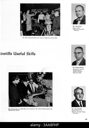 Das Robbinsdale High School Yearbook 1964, „The Robin“, fasst die Höhepunkte des Schullebens im Jahr 1963-1964 zusammen und zeigt akademische Leistungen, außerschulische Aktivitäten und Schulveranstaltungen. Stockfoto