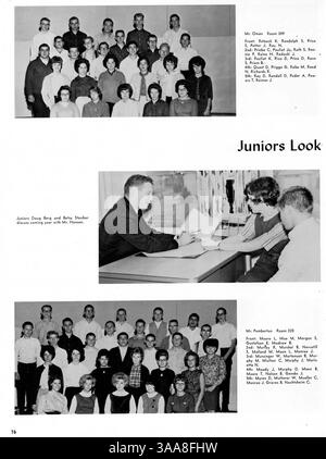 Das Robbinsdale High School Yearbook 1964, „The Robin“, spiegelt die akademischen und außerschulischen Aktivitäten, sportlichen Leistungen und Schulkultur während des Schuljahres 1963-1964 wider. Stockfoto