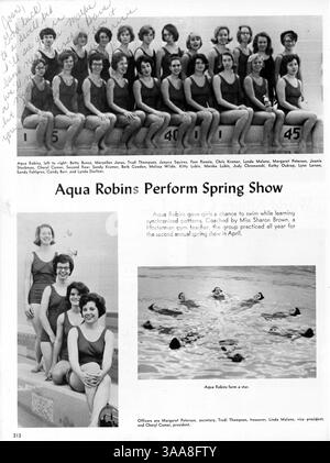 Das Robbinsdale High School Yearbook 1964, „The Robin“, beleuchtet die Leistungen der Schüler, Beiträge der Lehrkräfte und bedeutende Schulveranstaltungen aus dem Schuljahr 1963-1964. Stockfoto