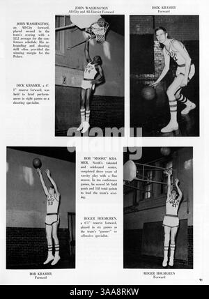 Das Polaris 64 Jahrbuch 1964 von der North High erfasst wichtige Aspekte des akademischen Jahres 1963-1964, darunter das Studentenleben, außerschulische Lehrpläne, Leichtathletik und afroamerikanische Geschichte. Stockfoto