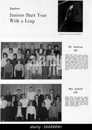 Das Jahrbuch 1964 Polaris 64 der North High School erfasst die Aktivitäten der Schüler, Vereine, Sport, Lehrkräfte und afroamerikanische Beiträge zum Schuljahr 1963-1964. Stockfoto