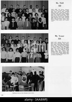 In diesem Jahrbuch der North High 1964, Polaris 64, sind bedeutende Studenten-, Dozenten- und Clubaktivitäten aufgeführt. neben der afroamerikanischen Geschichte ab dem akademischen Jahr 1963-1964. Stockfoto