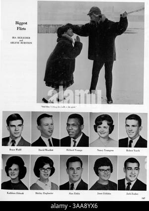Das Polaris 64 Jahrbuch 1964 der North High School dokumentiert die wichtigsten Ereignisse, Studentenclubs, Leichtathletik und die afroamerikanische Geschichte aus dem akademischen Jahr 1963-1964. Stockfoto
