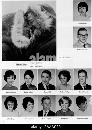Das Jahrbuch Polaris 64 von der North High School 1964 beleuchtet Studentenclubs, Leichtathletik, Veranstaltungen und afroamerikanische Geschichte während des akademischen Jahres 1963-1964. Stockfoto