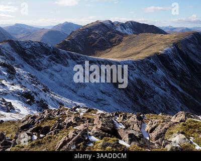 Sron Gharbh und am Bodach aus A' Chailleach, Glencoe, Schottland Stockfoto