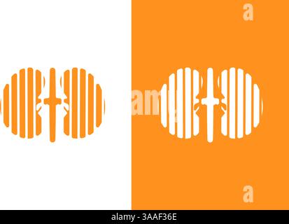 Logo für die menschliche Nierenpflege. Einzigartige interne Organlogotypentwurfsvorlage. Stock Vektor