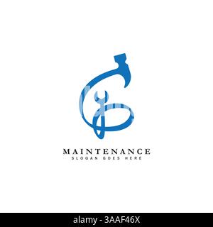 Buchstabe G House Maintenance Logo. Buchstabe G Symbol für Gebäudekonstruktion Stock Vektor