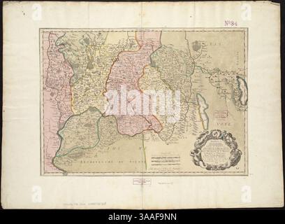 Insubres in Segusianis partie du dioecese, et Archevesché de Lyon partie méridionale de la Bresse du Bugey, et Valromey, divisés en leurs Mandements la souveraineté de Dombes. Stockfoto