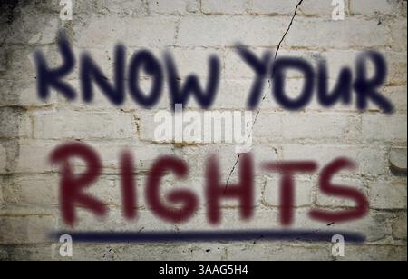 KnowYour Rechtekonzept Stockfoto