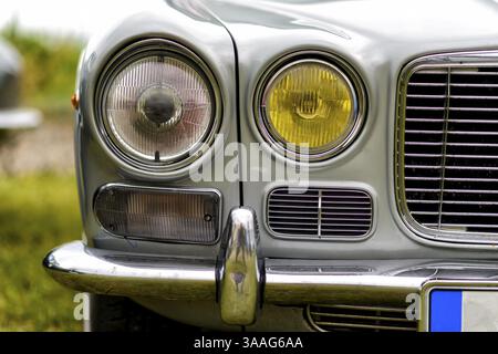 Details eines Oldtimers in einem Museum Stockfoto