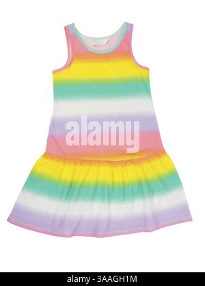 Babykleid mit einem Muster aus farbigen Streifen Stockfoto