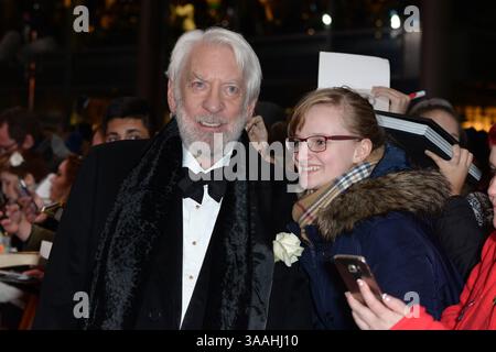 November 2015 - Berlin, Deutschland - Donald Sutherland kommt am 4. November 2015 zur Weltpremiere von „The Hunger Games: Mockingjay - Part 2“ auf der CineStar in Berlin (Credit Image: © Famous/Ace Pictures via ZUMA Press) Stockfoto