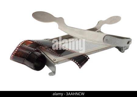 Guillotine für Schrott-Fotopapiere, negativ-film Stockfoto