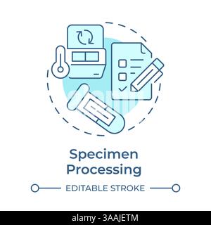 Symbol für die Probenverarbeitung in sanftem Blau Stock Vektor