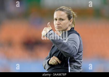 30. März 2018: Houston, Texas, Vereinigte Staaten - Houston, Texas, USA - Freitag, 30. März 2018: Laura Harvey während eines regulären Spiels der National Women's Soccer League (NWSL) zwischen den Houston Dash und den Utah Royals FC im BBVA Compass Stadium. (Kreditbild: © Wilf Thorne/ISIPhotos via ZUMA Wire) Stockfoto