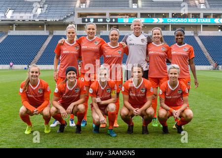 12. Mai 2018 - Bridgeview, Illinois, Vereinigte Staaten - Bridgeview, IL - Samstag, 12. Mai 2018: Chicago Red Stars vs Houston Dash im Toyota Park. (Kreditbild: © Daniel Bartel/ISIPhotos via ZUMA Wire) Stockfoto