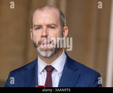 London, Großbritannien. April 2025. Jonathan Reynolds, Wirtschaftsminister, kommt zu einer Kabinettssitzung in der Downing Street 10 London. Quelle: Ian Davidson/Alamy Live News Stockfoto