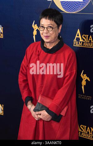 17. März 2018 - Macao, SAR Macao, China - MACAO, SAR MACAO, CHINA: 17. März 2018. Die 12. Asian Film Awards 2018, organisiert von der Asian Film Awards Academy, werden im venezianischen Theater im Venetian Hotel Macao ausgetragen. Filmregisseurin Ann Hui auf dem roten Teppich (Kreditbild: © Jayne Russell Via ZUMA Wire) Stockfoto