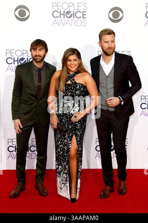 Dave Haywood, Hilary Scott und Charles Kelley von Lady Antebellum bei den 41. People's Choice Awards in Los Angeles am 07. Januar 2015 Stockfoto