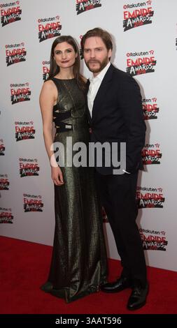 18. März 2018 – London, Vereinigtes Königreich Großbritannien und Nordirland – Daniel Bruhl und Felicitas Rombold kommen am 18. März 2018 bei den Rakuten TV EMPIRE Awards 2018 im Roundhouse in London, England (Credit Image: © Famous/Ace Pictures via ZUMA Press) Stockfoto