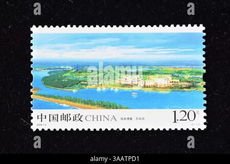 CHINA - CIRCA 2008: In China gedruckte Briefmarken zeigen Boao Forum - Hainan, um 2008 Stockfoto