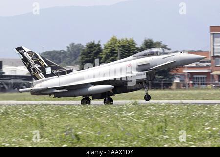 Ein italienischer Luftwaffe-Eurofighter-Taifun in Sonderfarbe. Stockfoto