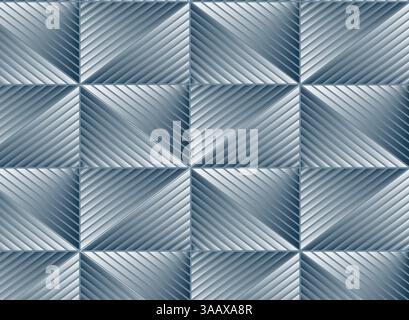 Abstraktes metallisches geometrisches Muster mit symmetrischen Diagonallinien Stock Vektor