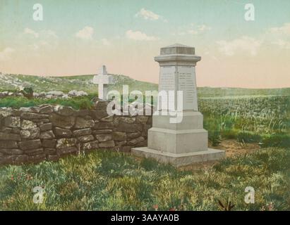 Fotochromdruck von Gräbern britischer Soldaten auf dem Majura Hill in Südafrika. Stockfoto