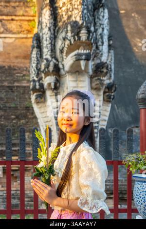Thailand, Chiang Mai, Wat Chedi Luang Tempel Stockfoto