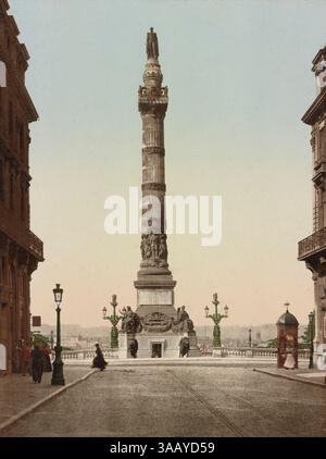 Fotochrom-Druck der Kongresssäule in Brüssel, Belgien. Stockfoto