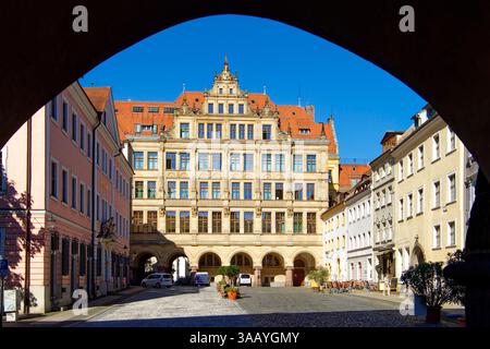 Deutschland, Sachsen, Oberlausitz (Oberlausitz), Görlitz, Altstadt, Untermarkt, neues Rathaus Stockfoto