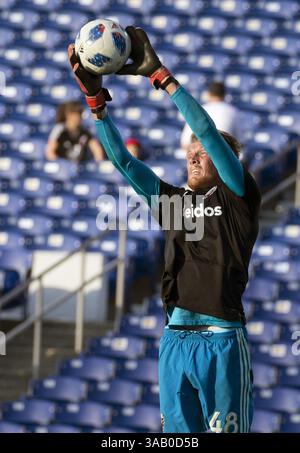 14. April 2018: Annapolis, Maryland, USA - Annapolis, MD - Samstag, 14. April 2018: D.C. United besiegte die Columbus Crew 1-0 in einem MLS-Spiel im Navy-Marine Corps Memorial Stadium. (Bild: © Tony Quinn/ISIPhotos via ZUMA Wire) Stockfoto