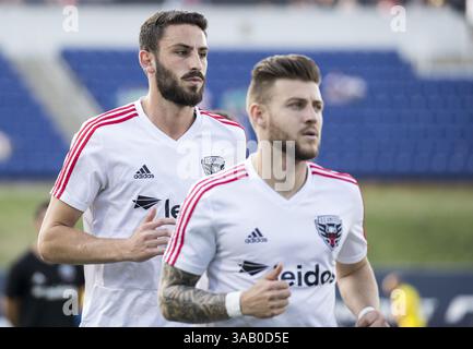 14. April 2018: Annapolis, Maryland, USA - Annapolis, MD - Samstag, 14. April 2018: D.C. United besiegte die Columbus Crew 1-0 in einem MLS-Spiel im Navy-Marine Corps Memorial Stadium. (Bild: © Tony Quinn/ISIPhotos via ZUMA Wire) Stockfoto