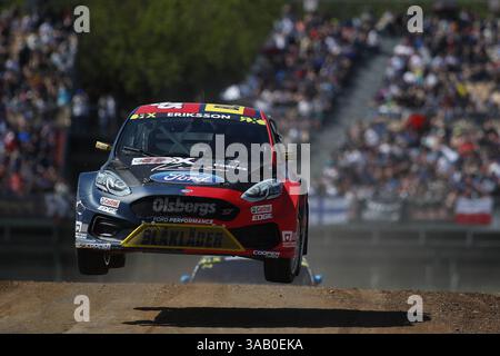 15. April 2018 - Barcelona, Katalonien, Spanien - 15. April 2018 - Circuit de Barcelona-Catalunya, Montmelo, Spanien - Runde 1 der FIA World Rallycross 2018; Kevin Eriksson vom Olsbergs MSE Team während des Qualifying. (Bild: © Eric Alonso Via ZUMA Wire) Stockfoto