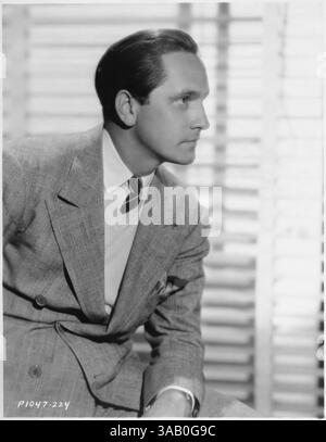 21. Januar 2018 - Fredric March, Publicity Portrait for the Film, „Design for Living“, Paramount Pictures, 1933 (Credit Image: © JT Vintage/Glasshouse Via ZUMA Wire) Stockfoto