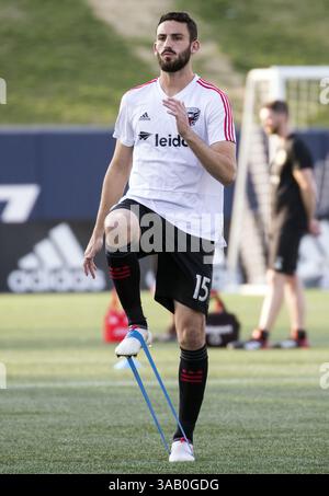 14. April 2018: Annapolis, Maryland, USA - Annapolis, MD - Samstag, 14. April 2018: D.C. United besiegte die Columbus Crew 1-0 in einem MLS-Spiel im Navy-Marine Corps Memorial Stadium. (Bild: © Tony Quinn/ISIPhotos via ZUMA Wire) Stockfoto