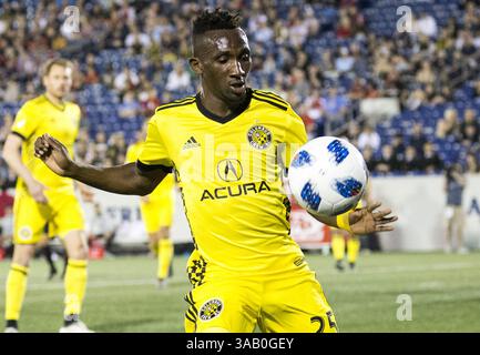 14. April 2018: Annapolis, Maryland, USA - Annapolis, MD - Samstag, 14. April 2018: D.C. United besiegte die Columbus Crew 1-0 in einem MLS-Spiel im Navy-Marine Corps Memorial Stadium. (Bild: © Tony Quinn/ISIPhotos via ZUMA Wire) Stockfoto