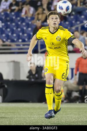 14. April 2018: Annapolis, Maryland, USA - Annapolis, MD - Samstag, 14. April 2018: D.C. United besiegte die Columbus Crew 1-0 in einem MLS-Spiel im Navy-Marine Corps Memorial Stadium. (Bild: © Tony Quinn/ISIPhotos via ZUMA Wire) Stockfoto
