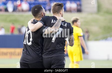 14. April 2018: Annapolis, Maryland, USA - Annapolis, MD - Samstag, 14. April 2018: D.C. United besiegte die Columbus Crew 1-0 in einem MLS-Spiel im Navy-Marine Corps Memorial Stadium. (Bild: © Tony Quinn/ISIPhotos via ZUMA Wire) Stockfoto