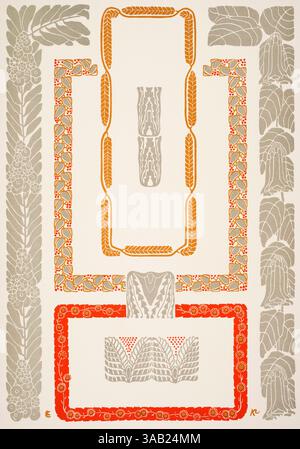 Ornamentale studien des deutschen Architekten und Designers Erich Kleinhempel aus Dekorative Vorbilder XVII, 1906 Stockfoto