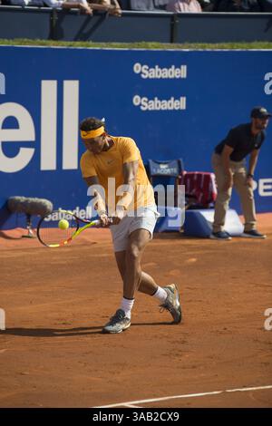 26. April 2018: Barcelona, Barcelona, Spanien: RAFAEL NADAL beim Spiel gegen GUILLERMO GARCIA LOPEZ bei der Barcelona Open Banc Sabadell 2018. RAFAEL NADAL gewann das Spiel mit 6-1 6:3. (Bild: © Patricia Rodrigues/Via ZUMA Wire Via ZUMA Wire) Stockfoto