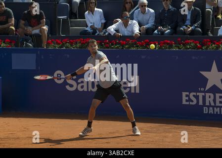 26. April 2018: Barcelona, Barcelona, Spanien - GRIGOR DIMITROV während eines Spiels gegen MALEK JAZIRI bei der Barcelona Open Banc Sabadell 2018. GRIGOR DIMITROV gewann das Spiel 7-5 3-6 7-6 (Foto: © Patricia Rodrigues/Via ZUMA Wire Via ZUMA Wire) Stockfoto