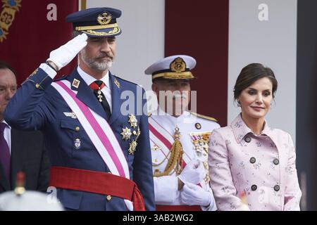26. Mai 2018: Logrono, La Rioja, Spanien – KÖNIG FELIPE VI. Von Spanien, KÖNIGIN LETIZIA von Spanien, nahm an der Hommage an den Tag der Streitkräfte Teil. (Bild: © Jack Abuin Via ZUMA Wire) Stockfoto