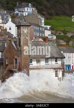 Kingsand Storm Cornwall Stockfoto